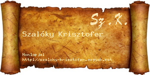 Szalóky Krisztofer névjegykártya