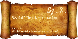 Szalóky Krisztofer névjegykártya