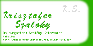 krisztofer szaloky business card