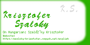 krisztofer szaloky business card